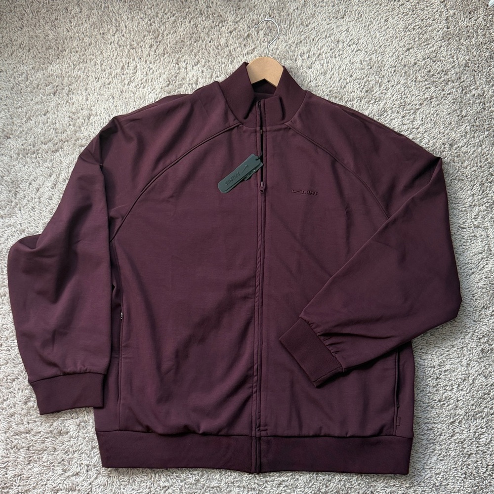 Skims Matte Tricot Oversized Track Jacket - Picture 3 of 8